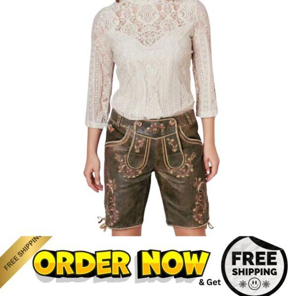 Affordable female Leather Lederhosen For Oktoberfest DL-61