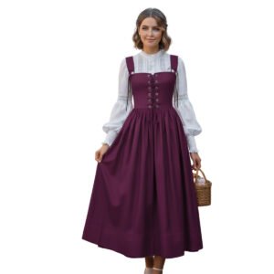 Purple Cotton Dirndl Dress – Traditional & Comfortable (1)