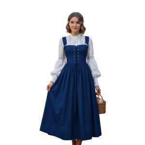 Royal Blue Dirndl Dress – Elegant Traditional Attire