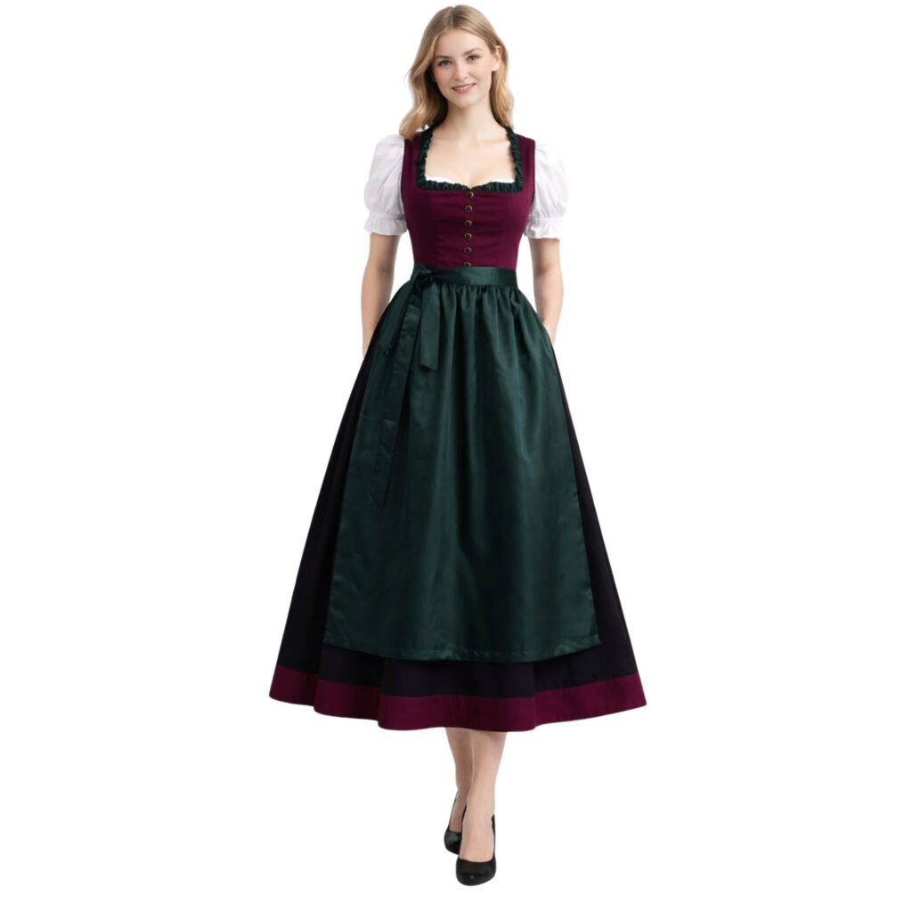 white christmas dresses Golden Silk Dirndl Dress by Berwin & Wolff main image 0