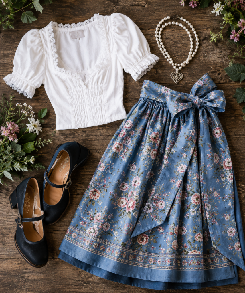Complete dirndl accessories for a perfect German traditional outfit look — styling guide for Oktoberfest