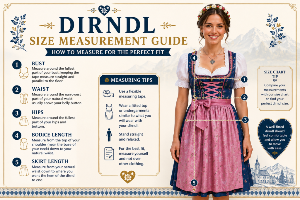 How to measure for the perfect dirndl size — German traditional dress sizing guide for women
