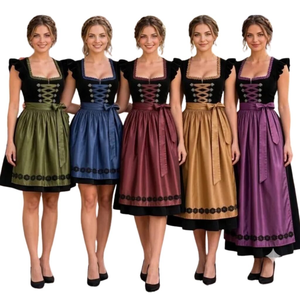 Black Velvet Dirndl Dress 8 Colors Oktoberfest 2026! (11)