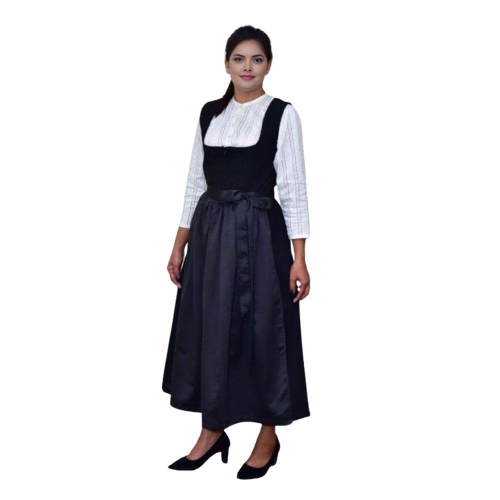Authentic Black Wool Winter Season Long Dirndl Dress DD-0057 1 Authentic Black Wool Winter Season Long Dirndl Dress DD-0057 (1)