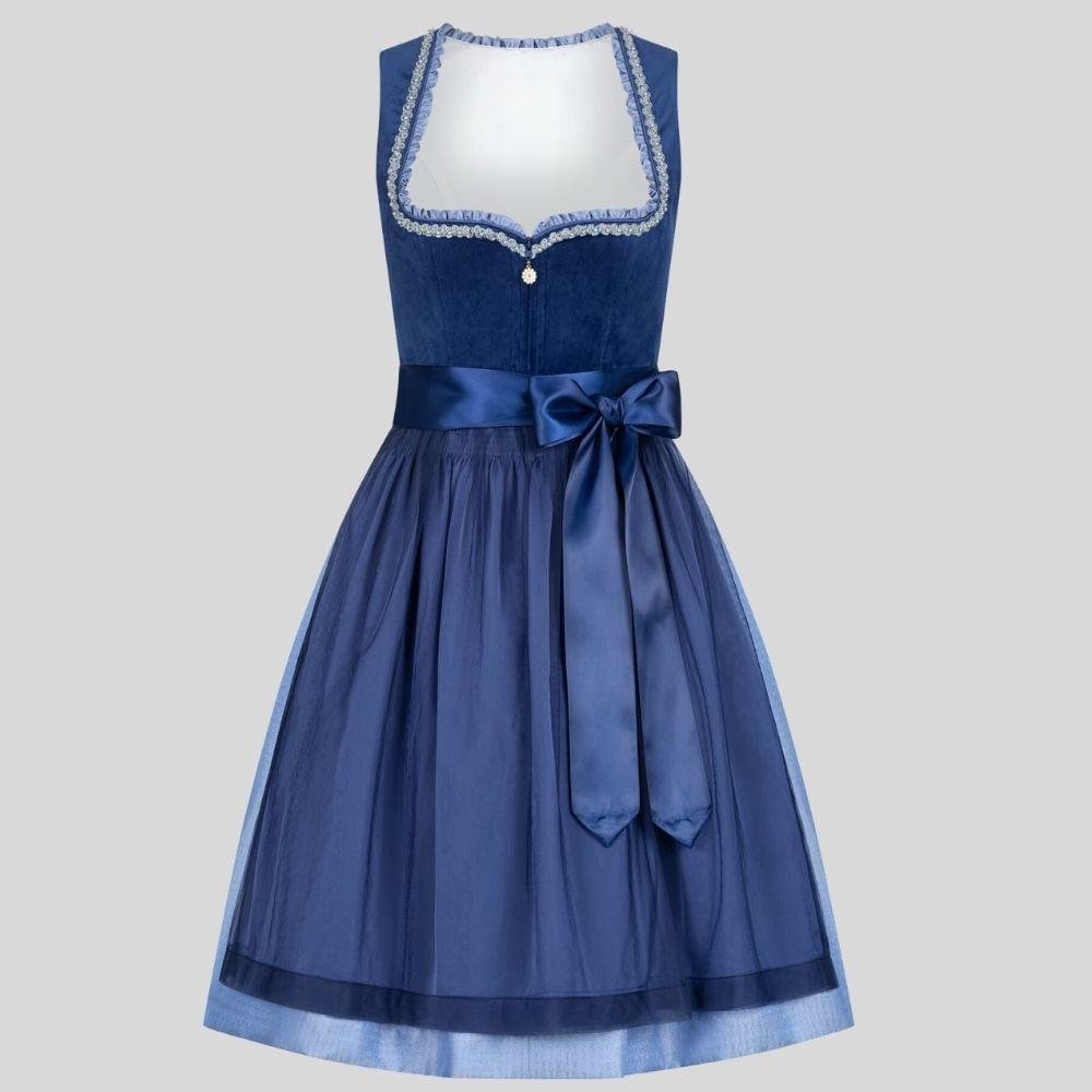 Stylish Denim Blue Dirndl Dress with Front Zipper DD-63 1 Stylish Denim Blue Dirndl Dress with Front Zipper DD-63